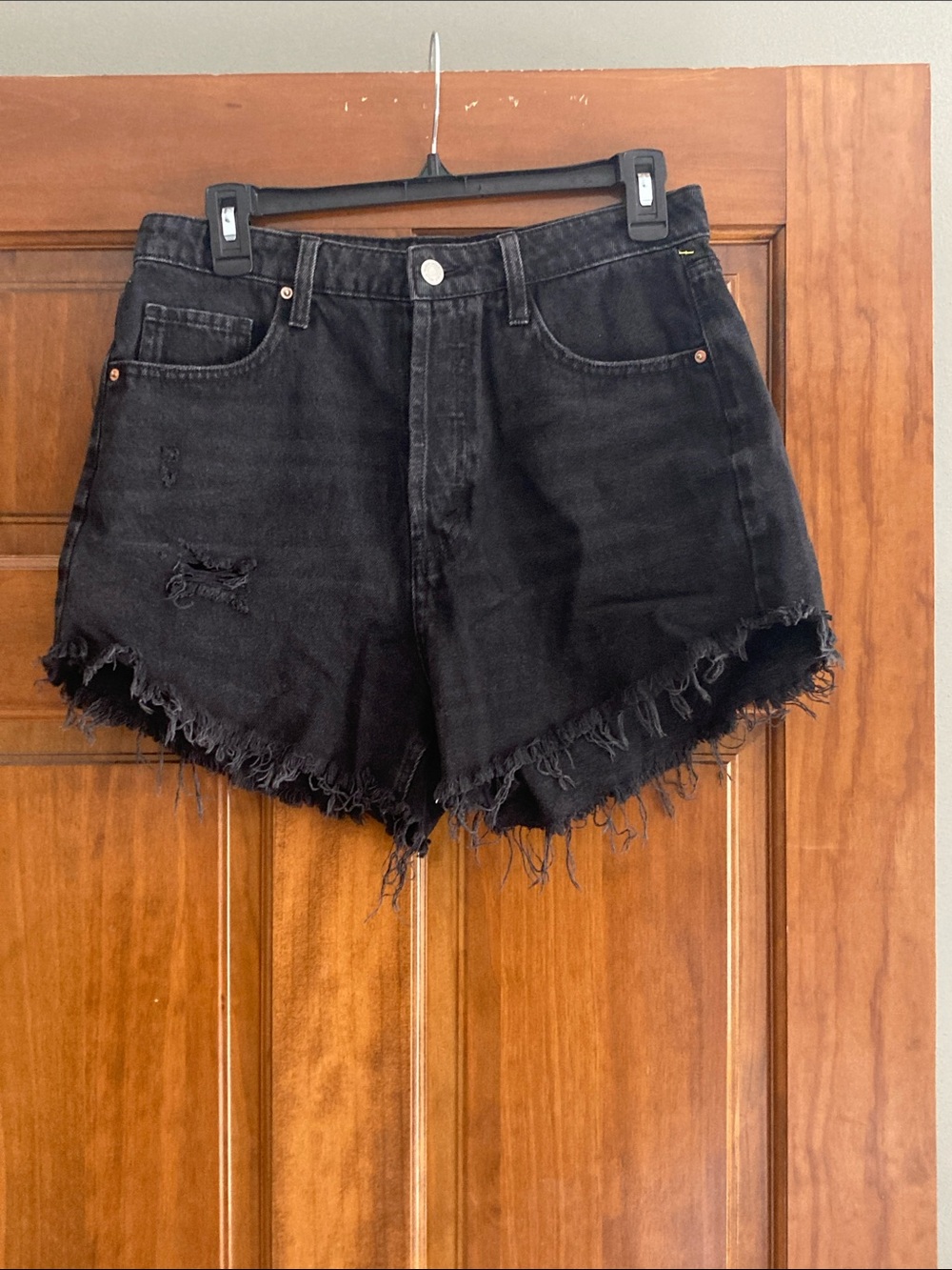 wild fable Black Distressed Frayed Hem Denim Shorts